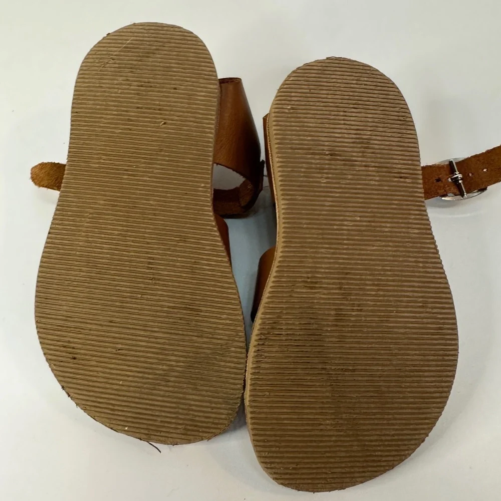 Mon Petit Shoes‎ Cap Cod Sandals Buckle Brown Tan Cognac Toddler Size 7 MP
